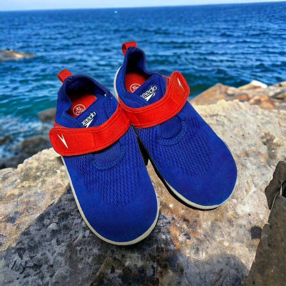 Speedo Unisex Water Shoes Sz XL 11 12 Red Blue Original Surfwalker Beach